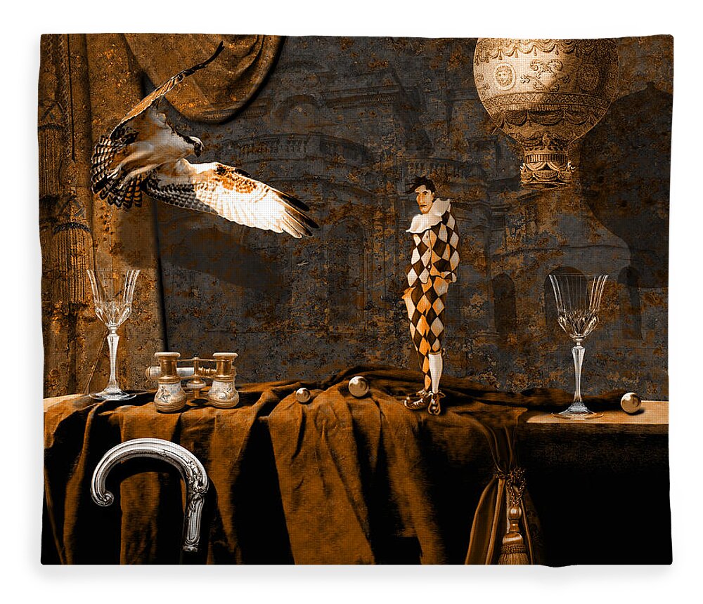 Theater Fleece Blanket featuring the digital art After theater by Alexa Szlavics