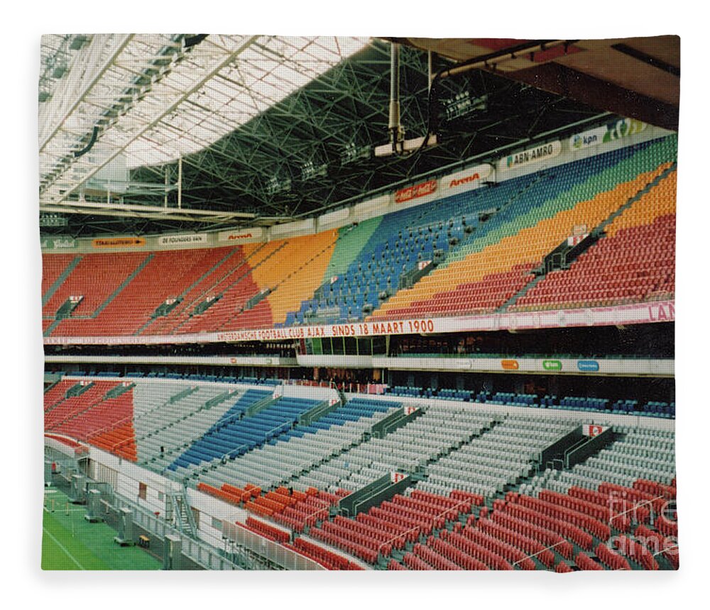 Ajax Fleece Blanket featuring the photograph Ajax Amsterdam - Amsterdam Arena - West Side Stand - August 2007 by Legendary Football Grounds
