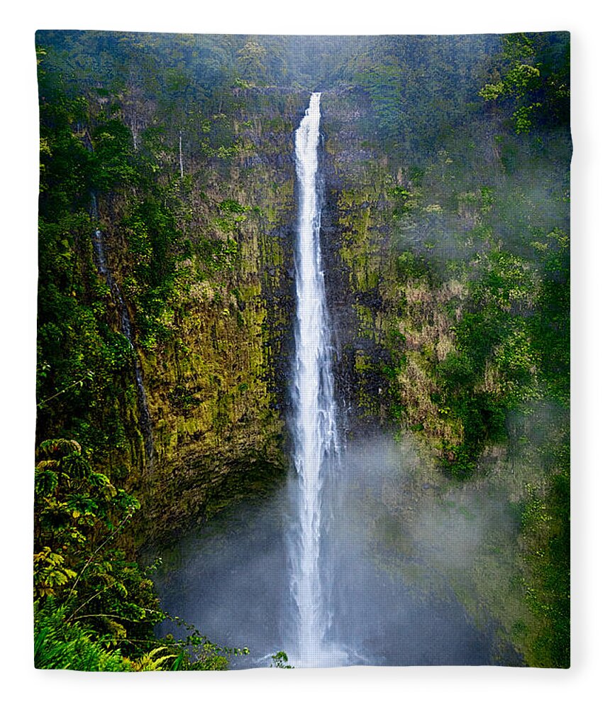 Nature Fleece Blanket featuring the photograph Akaka Falls by Christopher Holmes