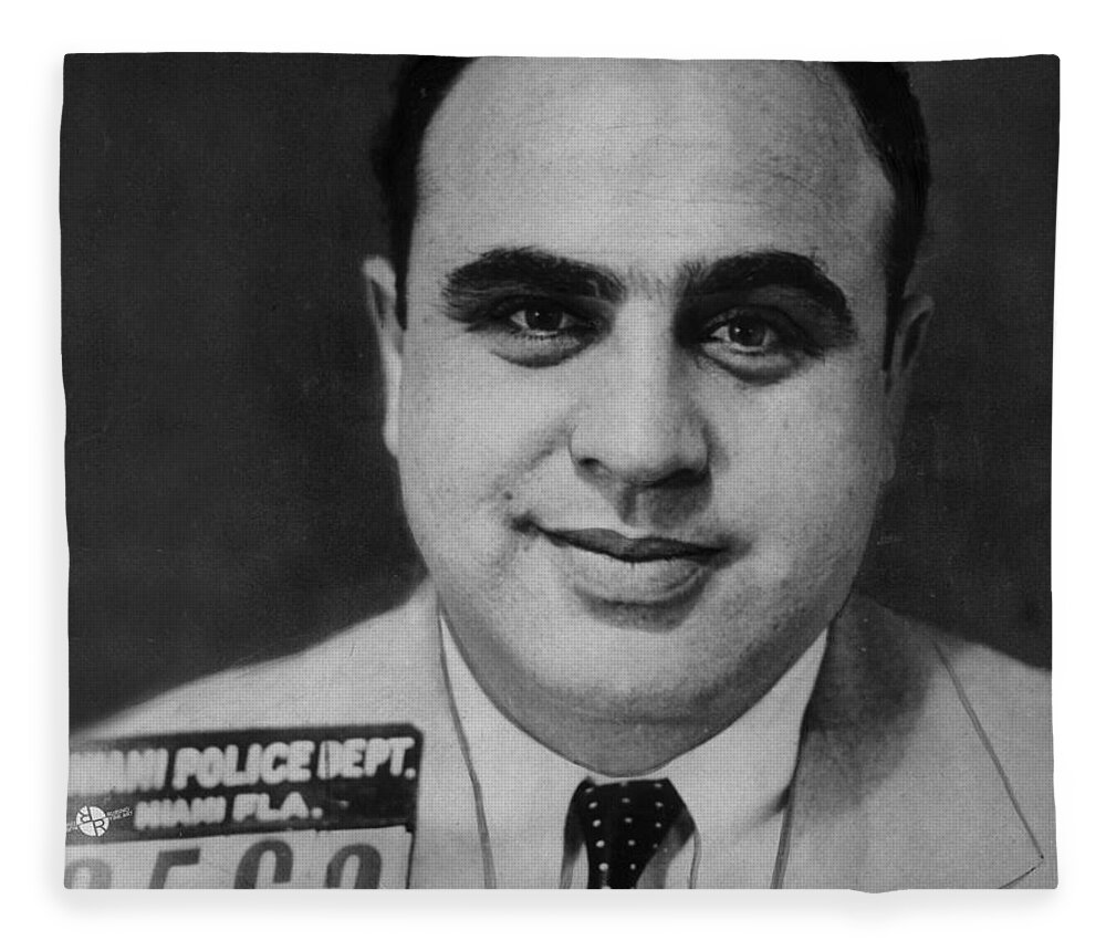 Al Capone Fleece Blanket featuring the photograph Al Capone Mug Shot 1931 Vertical by Tony Rubino