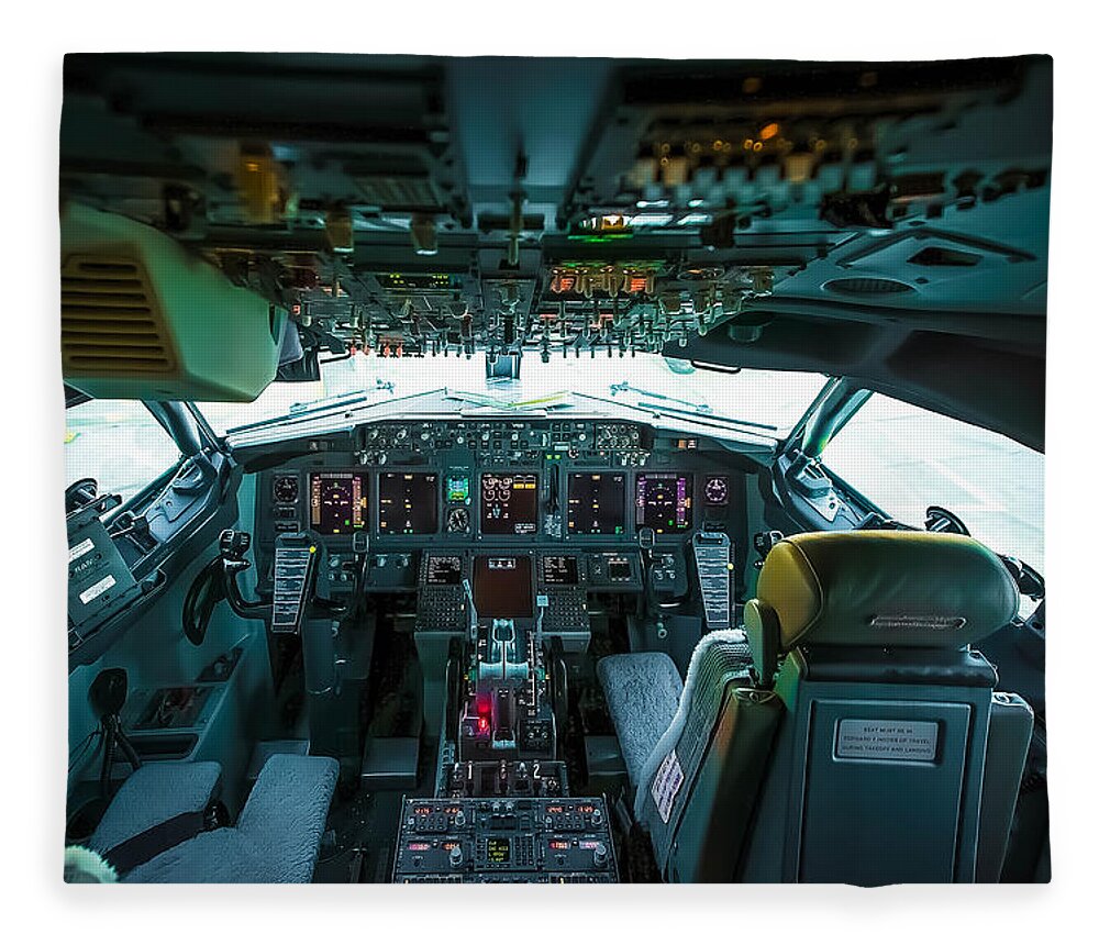 Alaska Airlines - Boeing 737 Cockpit Fleece Blanket by Michelle ...