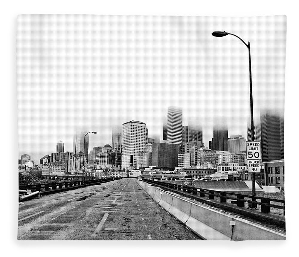 Seattle Fleece Blanket featuring the photograph Alaskan Way Viaduct Downtown Seattle by Pelo Blanco Photo