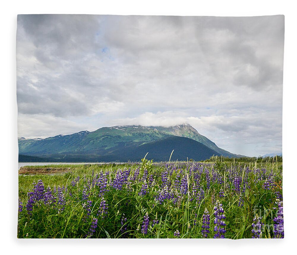 Alaska Fleece Blanket featuring the photograph Alaskan wildflowers by Paul Quinn