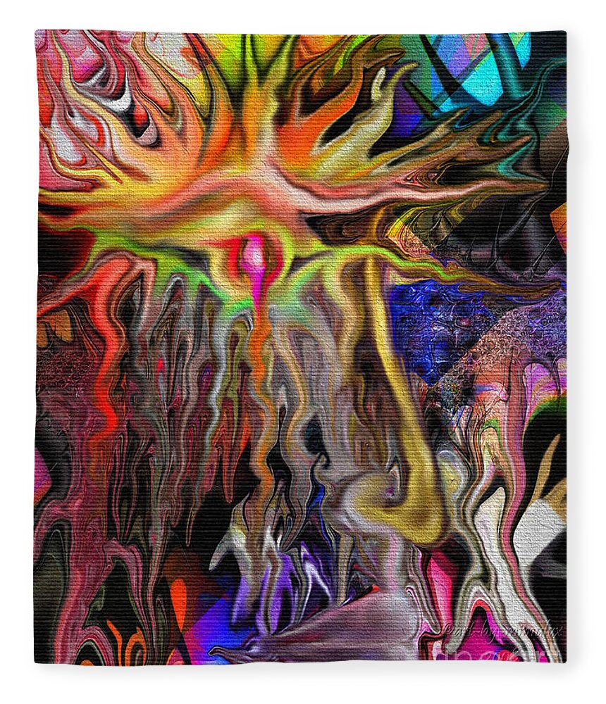 Alberich Fleece Blanket featuring the digital art Alberich the Sorcerer by Mimulux Patricia No