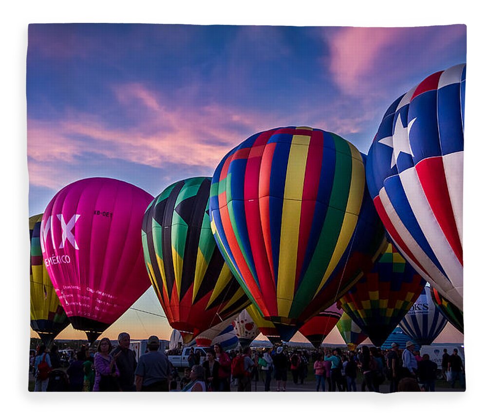 Albuquerque Fleece Blanket featuring the photograph Albuquerque Hot Air Balloon Fiesta by Ron Pate