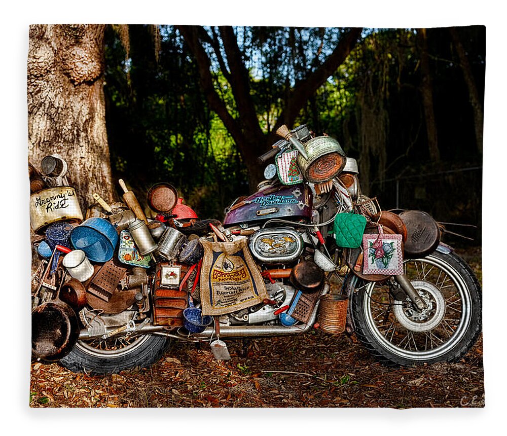 Harley Fleece Blanket featuring the photograph All But The Kitchen Sink by Christopher Holmes