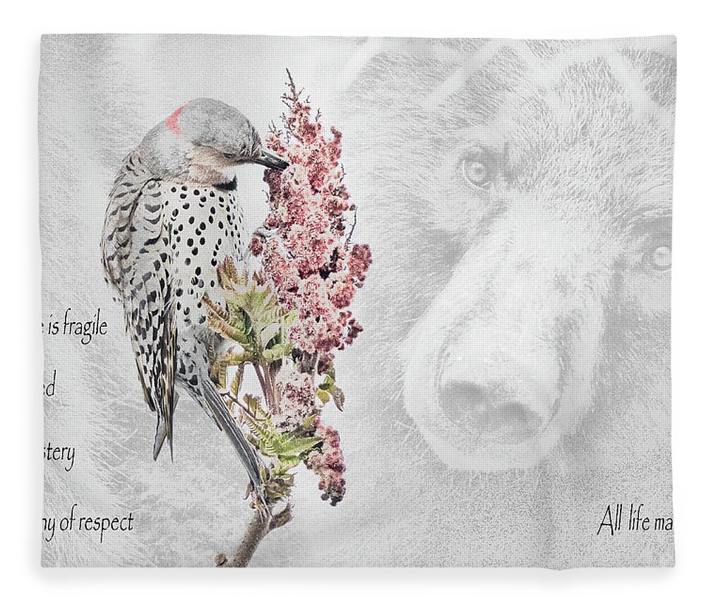 Wildlife Fleece Blanket featuring the photograph All Life Matters by Everet Regal