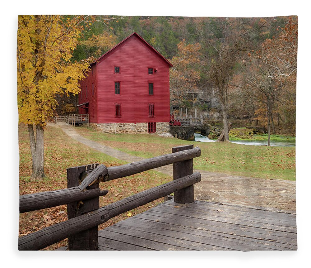 Mill Fleece Blanket featuring the photograph Alley Springs Mill by Holly Ross