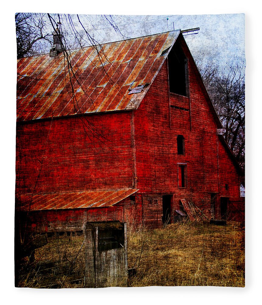 Barn Fleece Blanket featuring the photograph Almost Gone by Julie Lueders 
