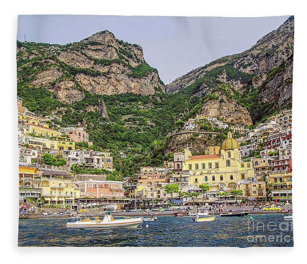 Amalfi Coast Fleece Blanket featuring the photograph Amalfi Coast. View from the sea by Maria Rabinky