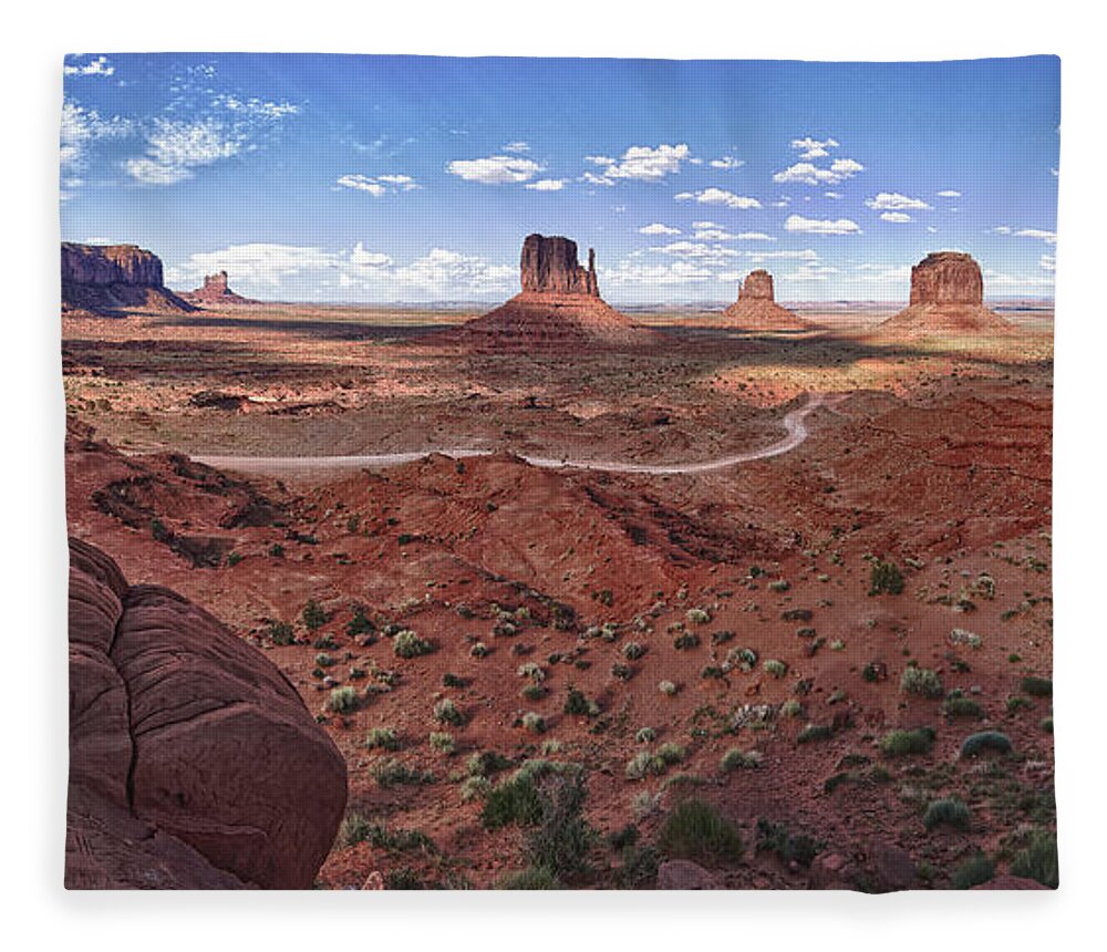 Arizona Fleece Blanket featuring the photograph Amazing Monument Valley by Andreas Freund