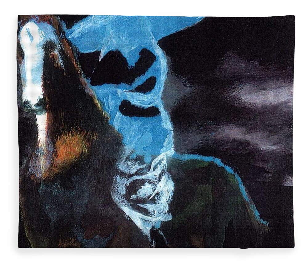 Horse Fleece Blanket featuring the painting Amazzone notturna by Enrico Garff