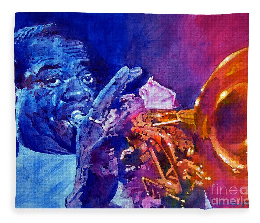 New Orleans Jazz Legends Vintage Poster Sherpa Fleece Blanket Louis Armstrong 