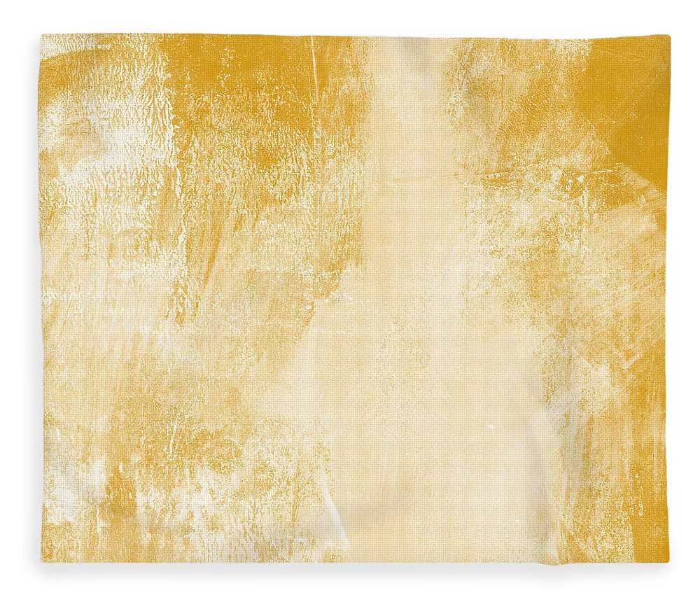 Abstract Fleece Blanket featuring the painting Amber Waves by Linda Woods