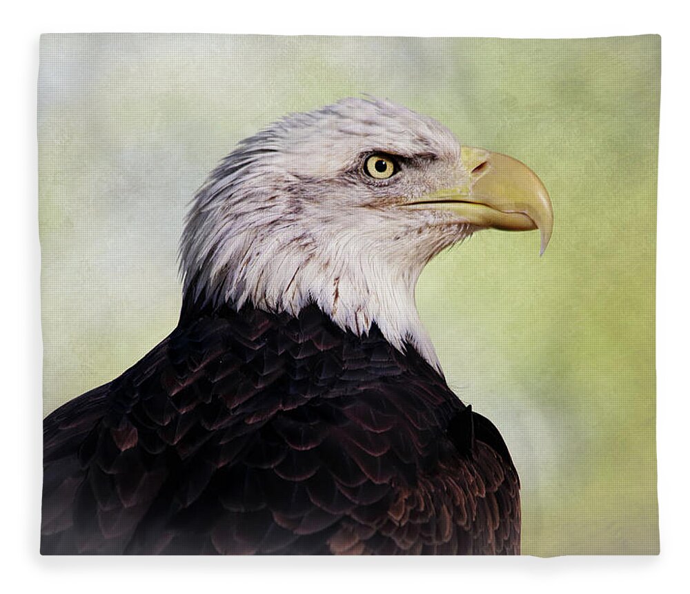 Bald Eagle Fleece Blanket featuring the photograph American Bald Eagle by Elaine Malott