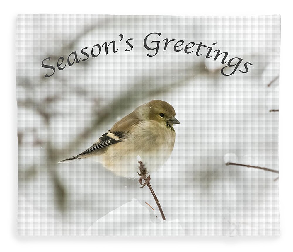 American Goldfinch Fleece Blanket featuring the photograph American Goldfinch - Season's Greetings by Holden The Moment