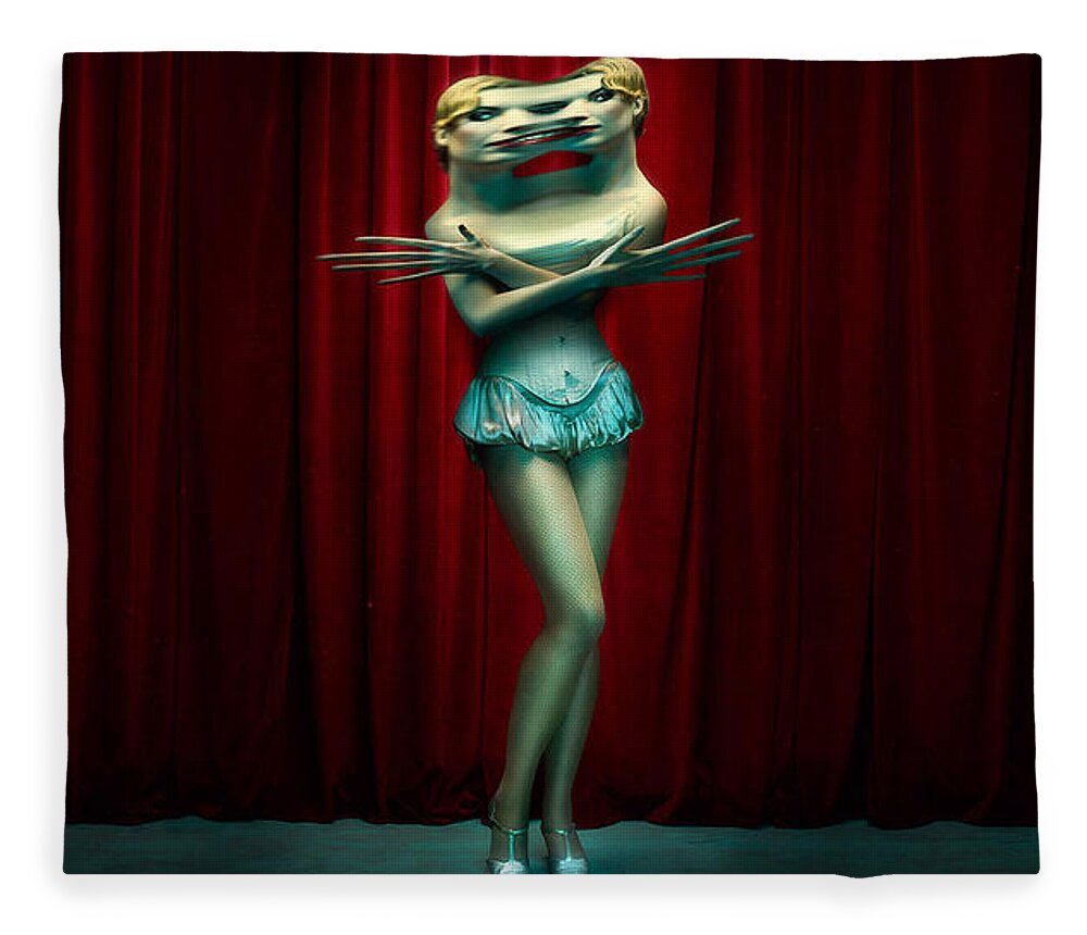 American Horror Story Fleece Blanket featuring the digital art American Horror Story by Maye Loeser