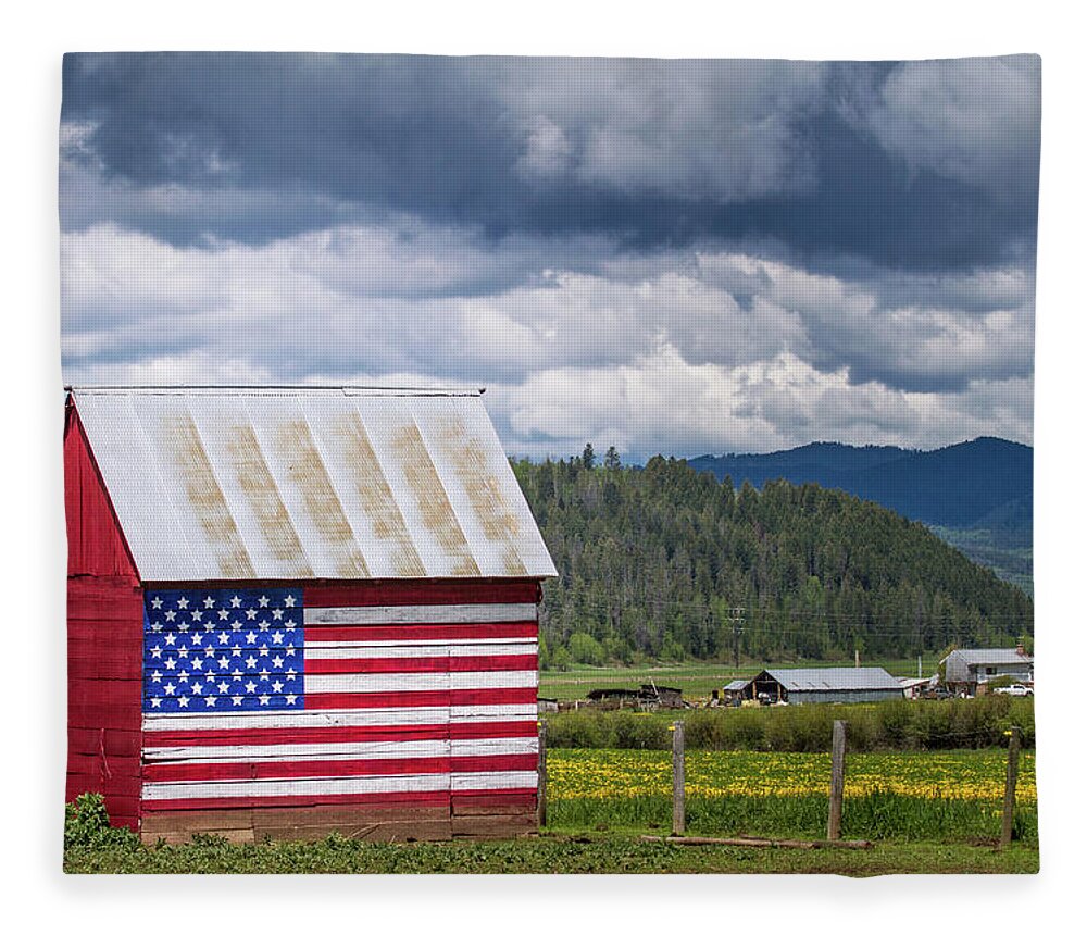 America Fleece Blanket featuring the photograph American Landscape by Wesley Aston