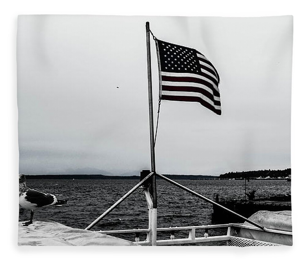 Seattle Fleece Blanket featuring the photograph American Seattle by D Justin Johns