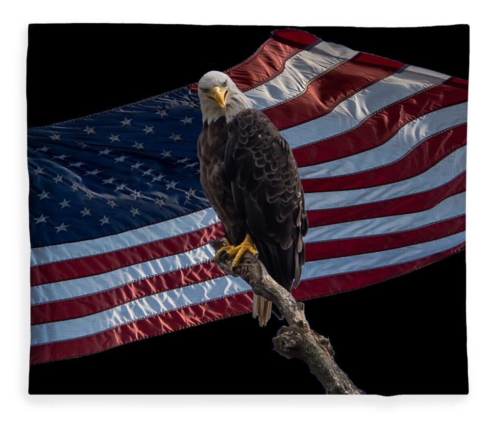 Eagle Fleece Blanket featuring the photograph America's Eagle by Holden The Moment