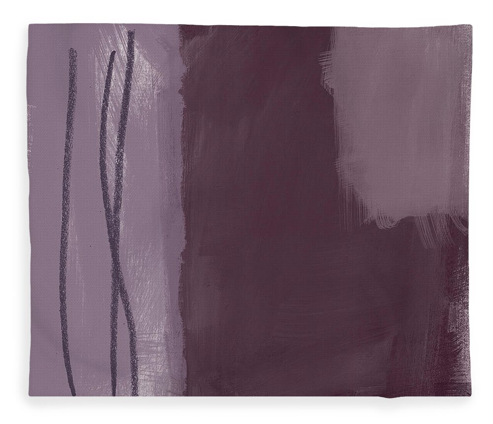 Abstract Fleece Blanket featuring the painting Amethyst 3- Abstract Art by Linda Woods by Linda Woods