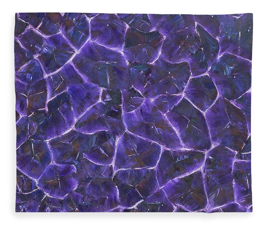 Amethyst Fleece Blanket featuring the painting Amethyst by Neslihan Ergul Colley