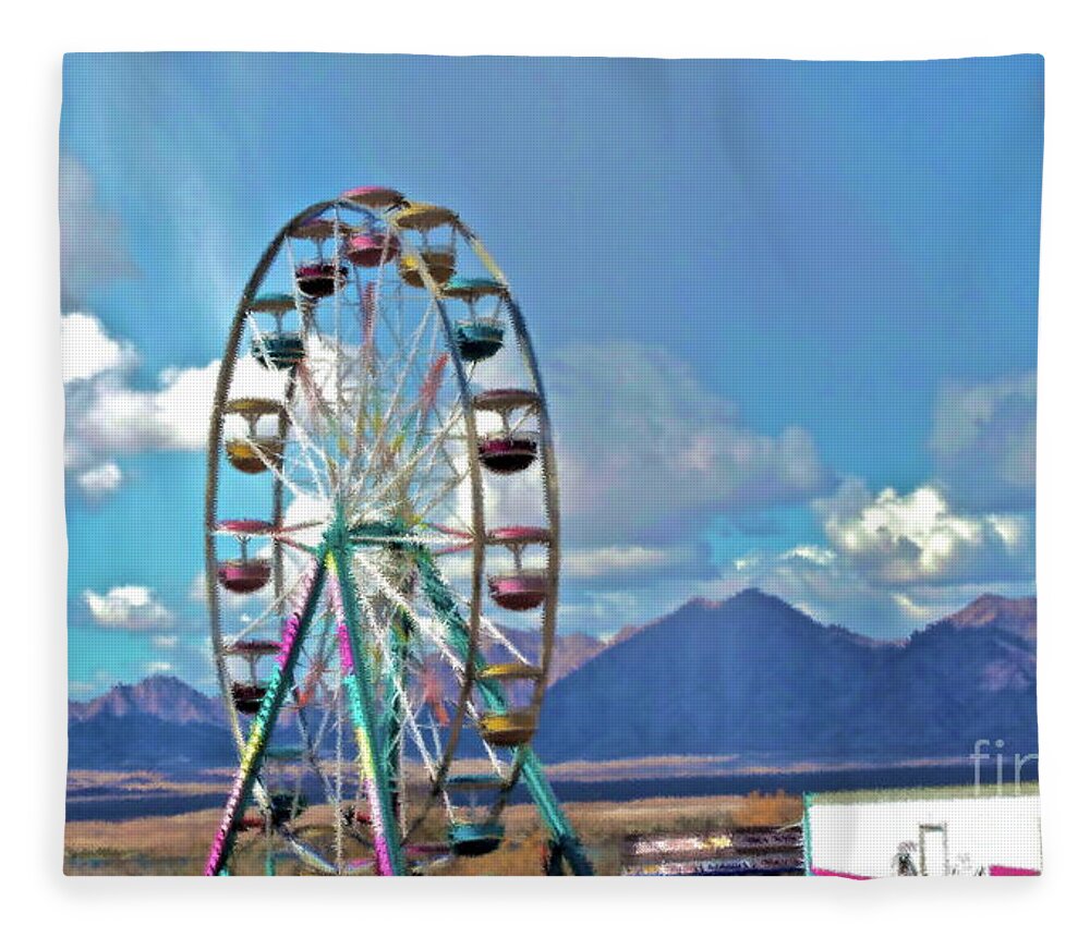 Carnival Fleece Blanket featuring the photograph Amusement View by Gwyn Newcombe