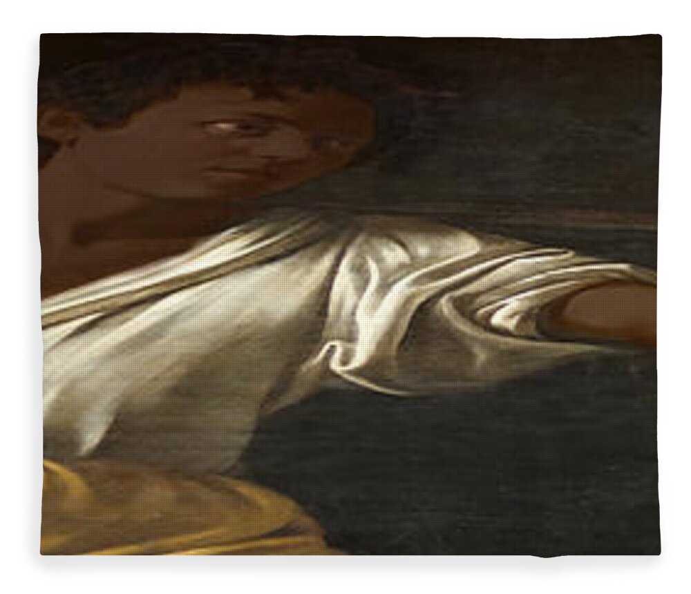 Michelangelo Caravaggio Fleece Blanket featuring the digital art Ancient Human Instinct by David Bridburg