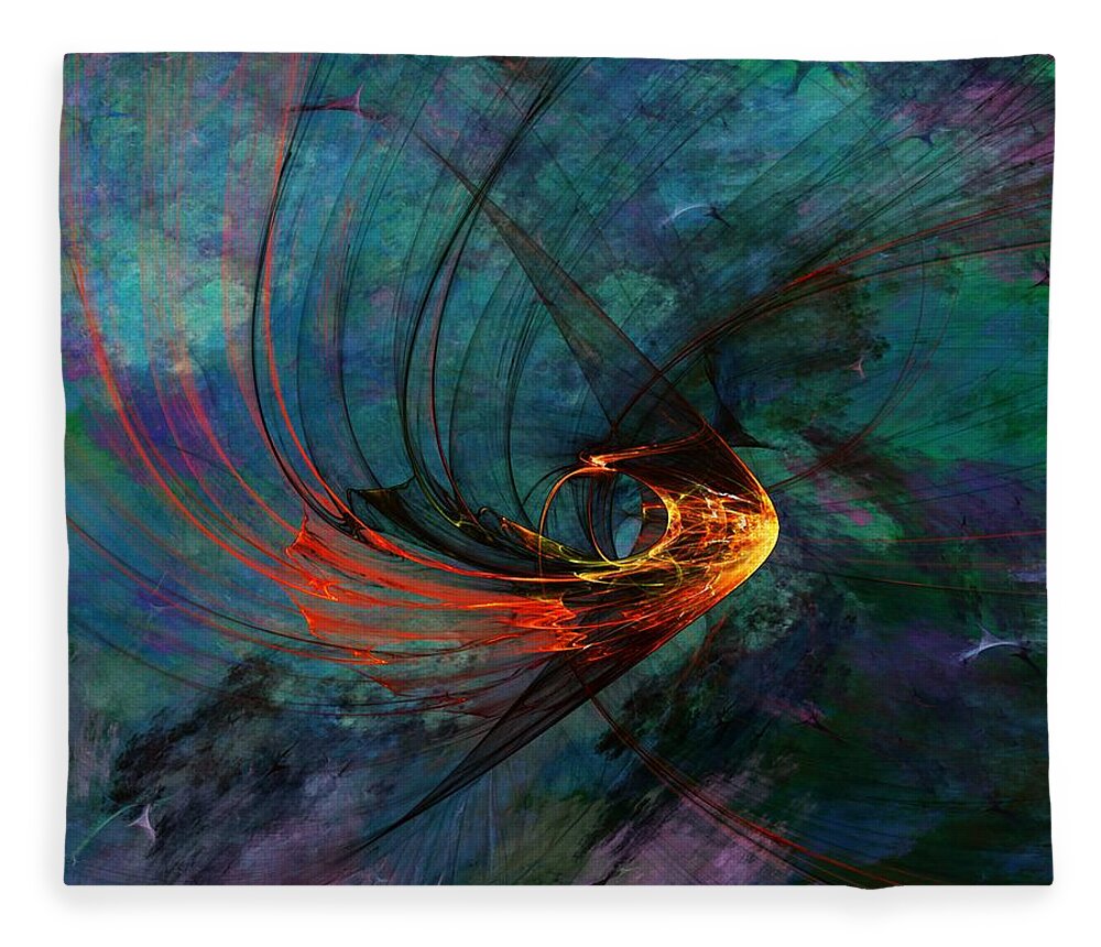 Fine Art Digital Art Fleece Blanket featuring the digital art Angel from the Deep by David Lane