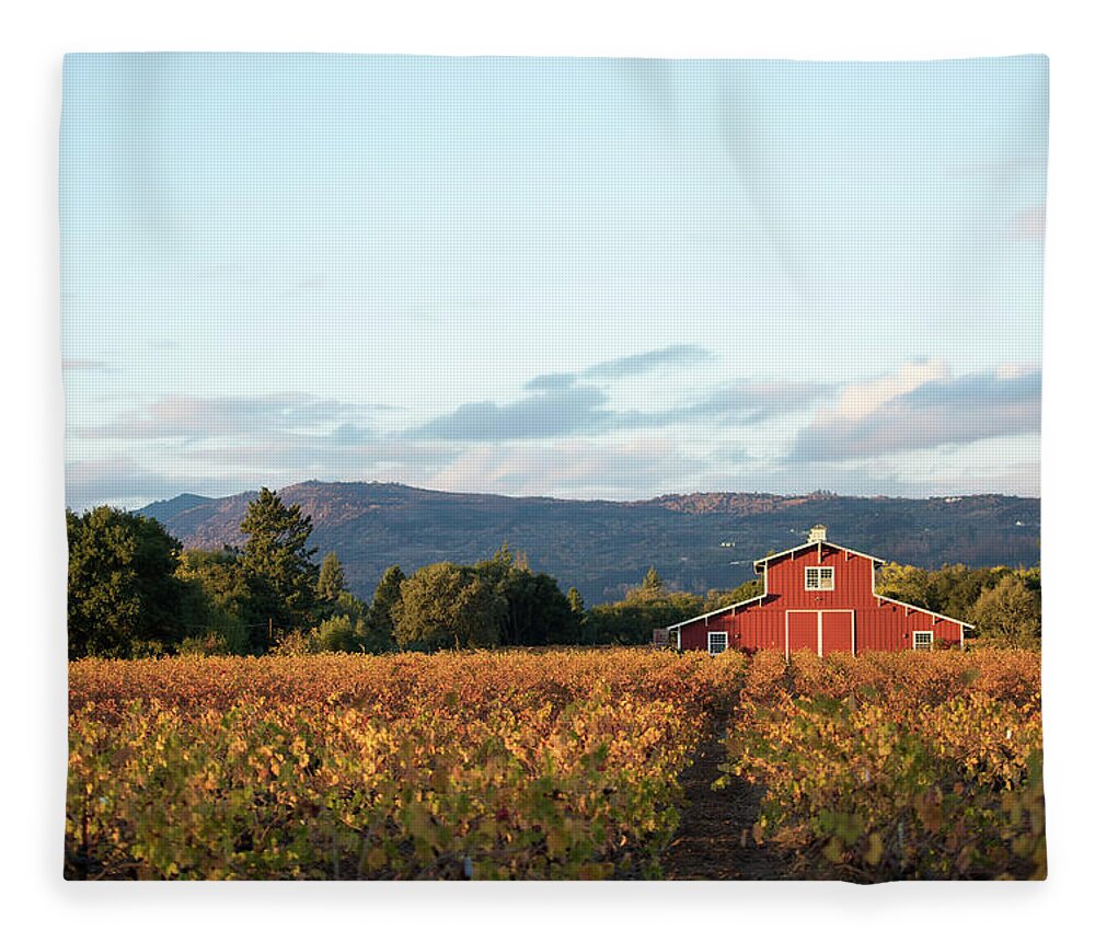 Red Barn Fleece Blanket featuring the photograph Another Napa Valley Red Barn by Aileen Savage