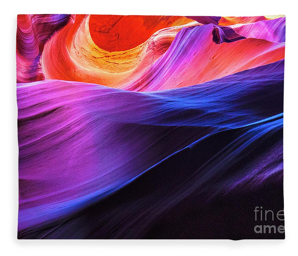 Colorado River Fleece Blanket featuring the photograph Antelope Canyon 1 by Felix Lai