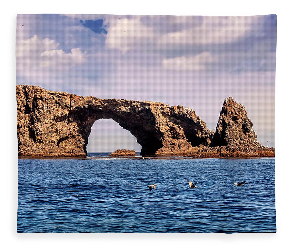Arch Rock Fleece Blanket featuring the photograph Arch Rock by Endre Balogh