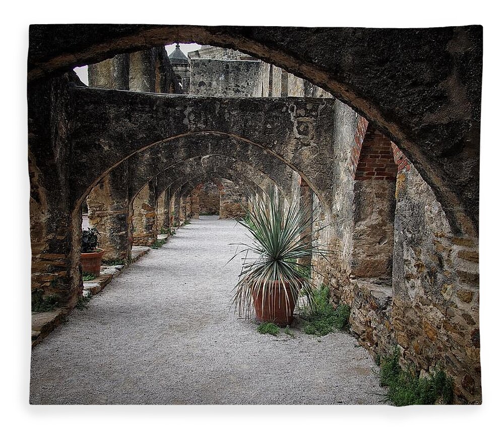 Arches Fleece Blanket featuring the photograph Arched Walkway by Buck Buchanan