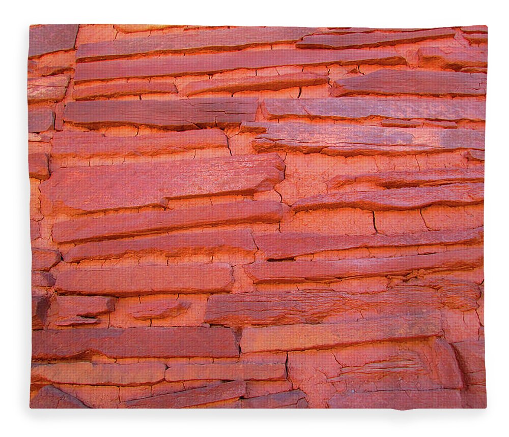 Arizona Fleece Blanket featuring the photograph Arizona Indian Ruins Brick Texture by Ilia -