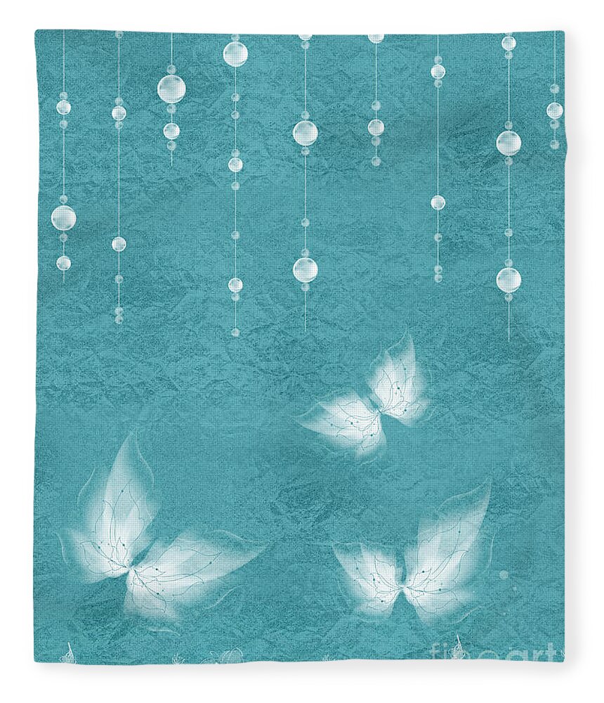 Butterfly Fleece Blanket featuring the digital art Art en Blanc - s11bt01 by Variance Collections
