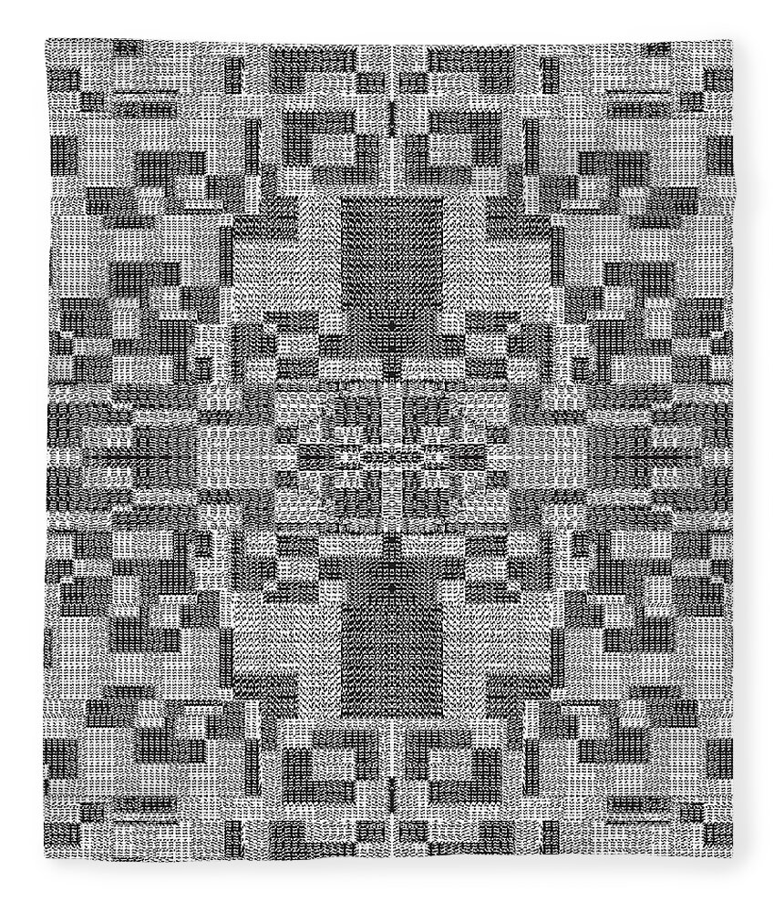 Urban Fleece Blanket featuring the digital art 029 Knitted Squares by Cheryl Turner