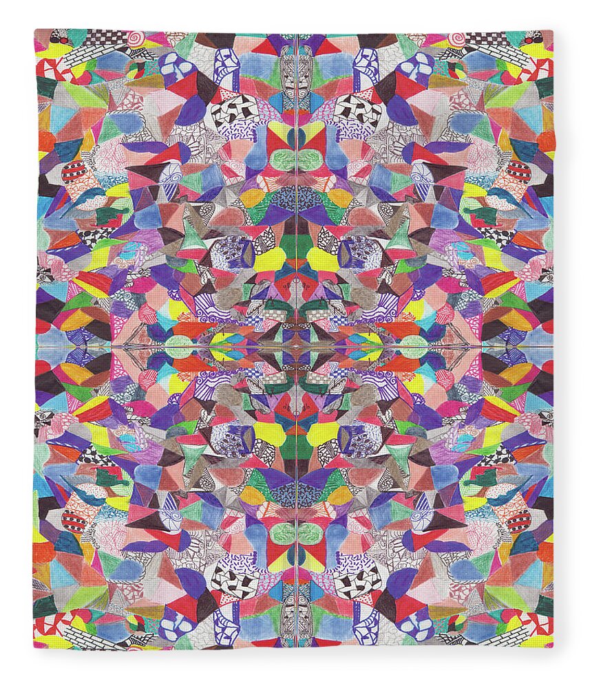 Urban Fleece Blanket featuring the digital art 086 Rainbow Abstract by Cheryl Turner