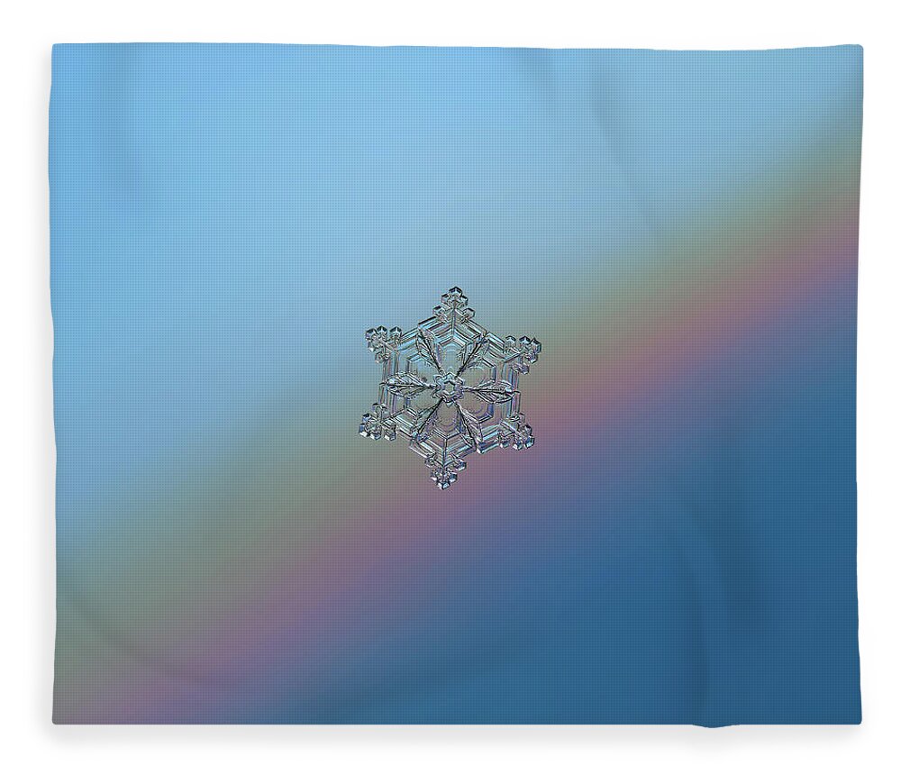 Snowflake Fleece Blanket featuring the photograph Real snowflake - 05-Feb-2018 - 8 by Alexey Kljatov
