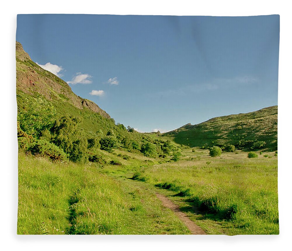Edinburgh Fleece Blanket featuring the photograph At the base of the ancient volcano. by Elena Perelman