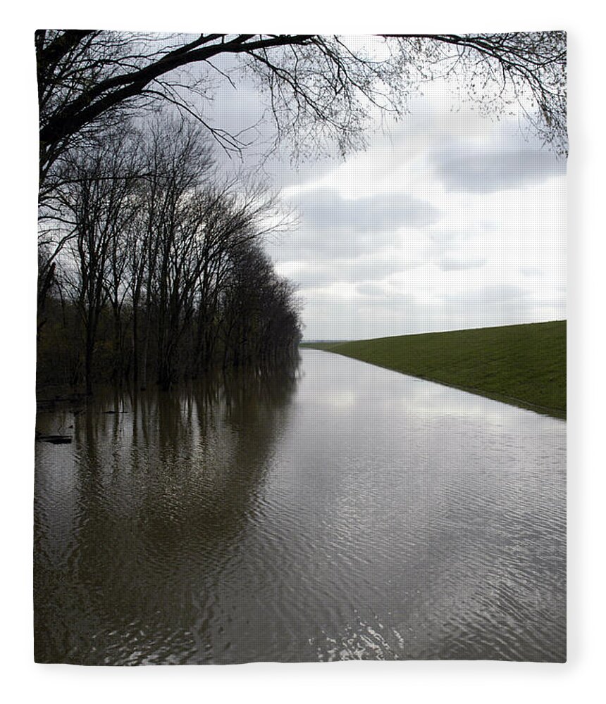 Flood Fleece Blanket featuring the photograph At The Levee by DArcy Evans