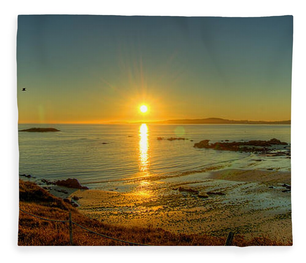 Atlantic Fleece Blanket featuring the photograph Atlantic Sunset 1 by Weston Westmoreland