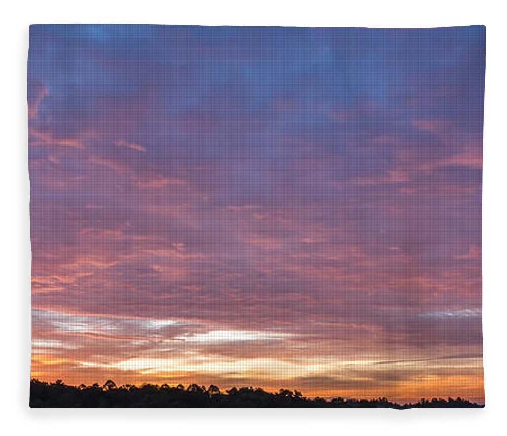 August Fleece Blanket featuring the photograph August Morning Sky by Holden The Moment