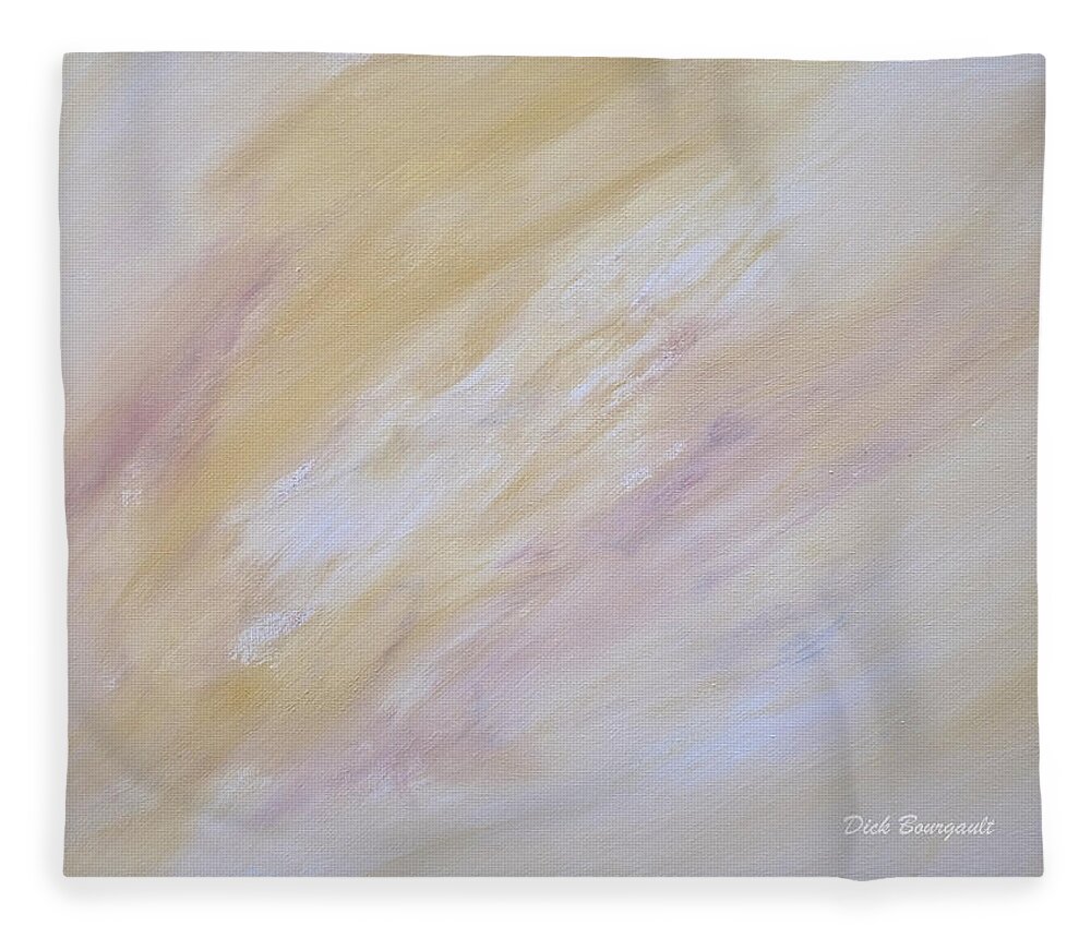 Abstract Fleece Blanket featuring the painting Aura by Dick Bourgault
