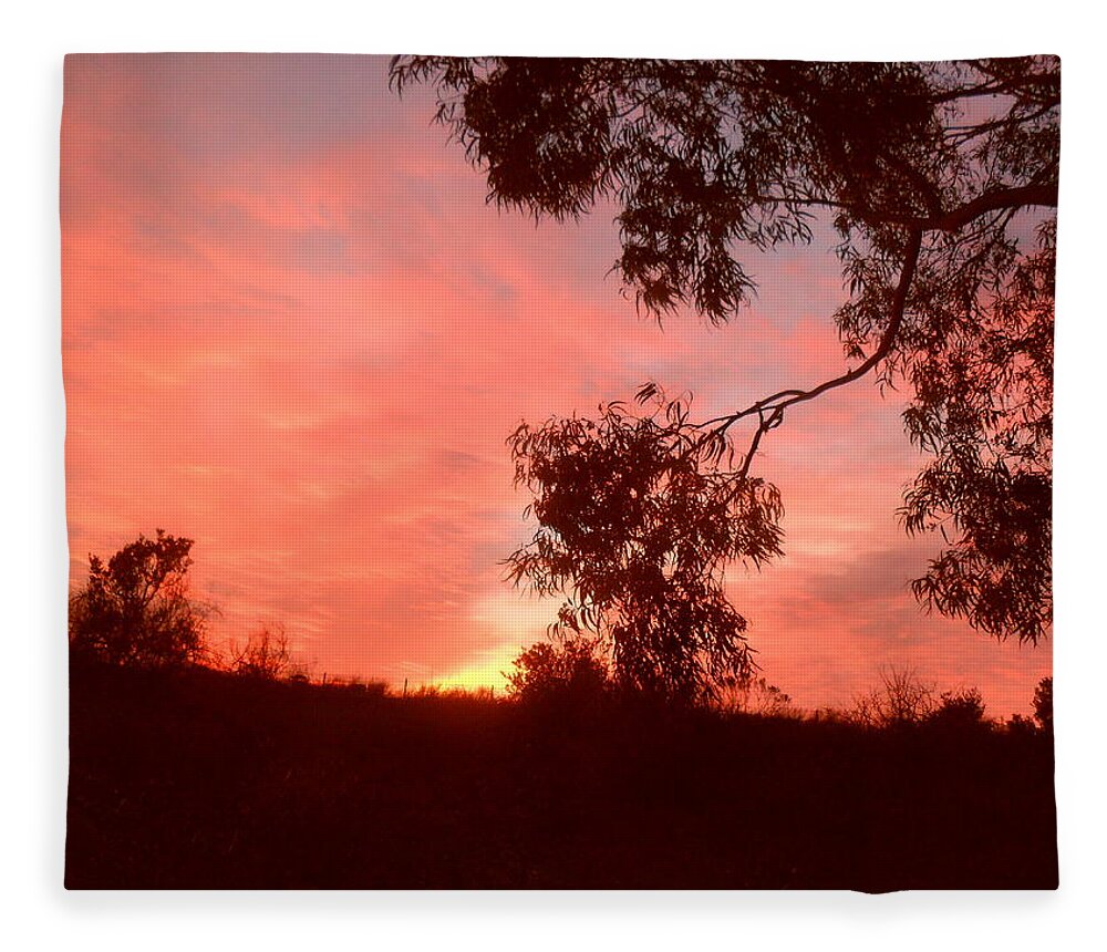 Red Fleece Blanket featuring the photograph Red dawn by Maria Aduke Alabi