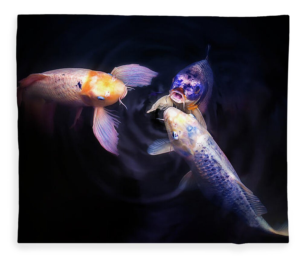 Feng Shui Fleece Blanket featuring the photograph Auspicious Three by John Poon