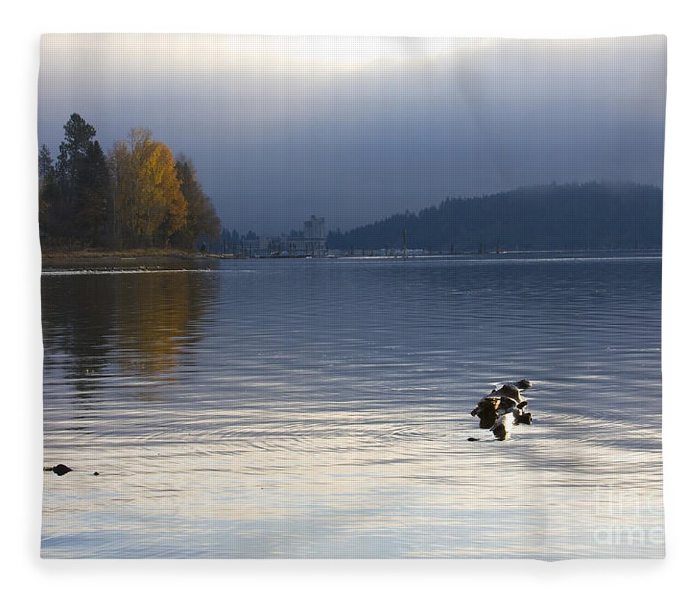 Lake Coeur D' Alene Fleece Blanket featuring the photograph Autumn at the Lake by Idaho Scenic Images Linda Lantzy