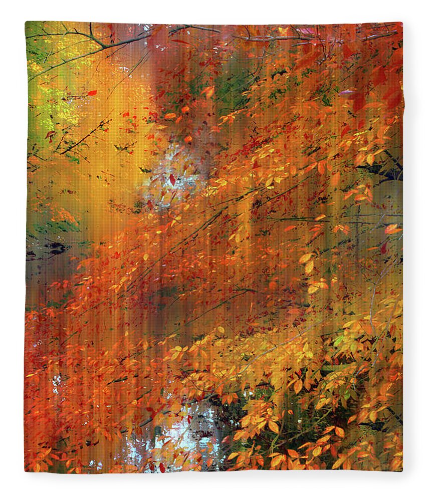 Foliage Fleece Blanket featuring the photograph Autumn Cascade by Jessica Jenney