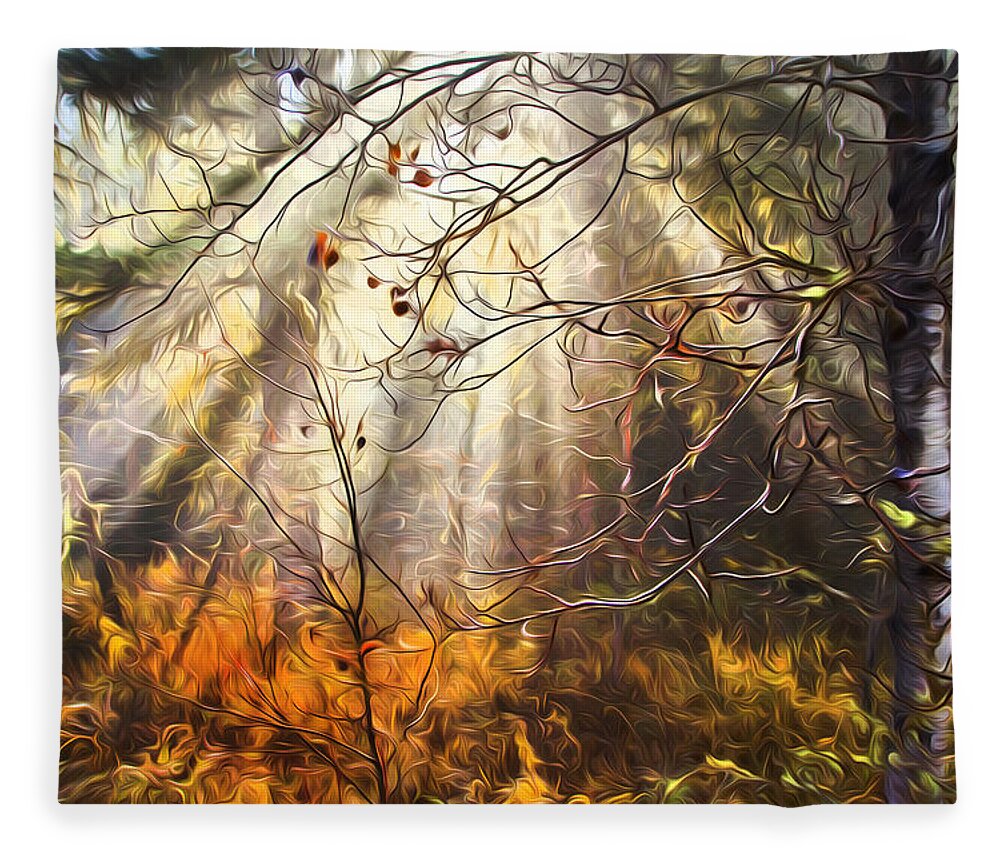 Forest Fleece Blanket featuring the photograph Autumn Fog by Theresa Tahara