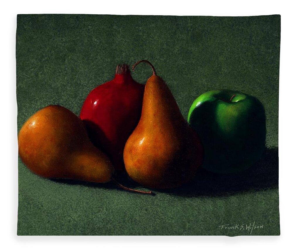 Still Life Fleece Blanket featuring the painting Autumn Fruit by Frank Wilson