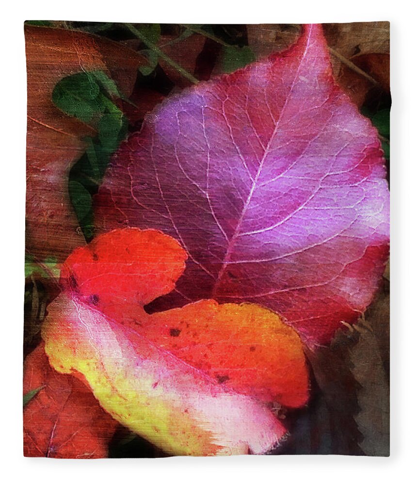 Autumn Leaves Fleece Blanket featuring the photograph Autumn Leaves by Terri Harper